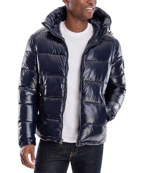 michael kors silver puffer jacket|Michael Kors puffer jackets men's.